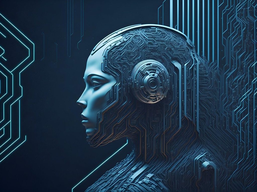 ai generated, technology, robot, person, cyborg, connection, interaction, iot